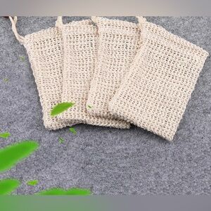 Natural Sisal Soap Bag Soap Saver Net Mesh Exfoliator Foaming Pouch 4 Pcs Net US
